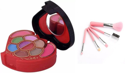 BR BELLE ROSA 5001 HEART SHAPE CUTE STYLE MAKEUP KIT WITH BRUSHES SET