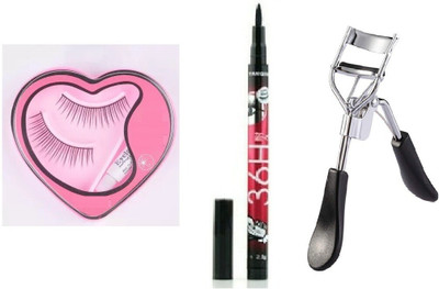 Zailie Hours Waterproof Gel Eyeliner With Eyelashes & Curler