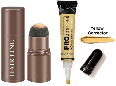 KA-KAIASHA 2 In 1 Eyebrow & Hairline Stamp with Stencil Kit and yellow colour currecter