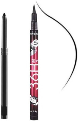 RVLIPS BLACK Auto Revolving Kajal stay up to 16 hours & Yankina 36h Sketch pen eyeliner(1 Items in the set)