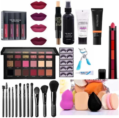 toroka EYE SHADOW FIXER PRIMER FOUNDATION LIPSTICK EYELASH CURLER(16 Items in the set)