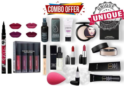lately 10 items face makeup kit combo with lipstick set4 & 36h eyeliner