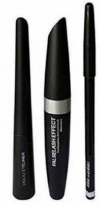 FRIPPE 3 in 1 ( kajal, eyebrow pencil, mascara)(3 Items in the set)