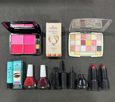 Valhalla Makeup Kit Combo Box Full Set With All Products For Girls & Women(Pack of 10)