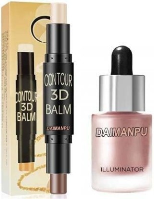 DAIMANPU Face and Body shimmer Highlighter and 2in1 Matte Contour Sticks(2 Items in the set)