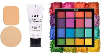 Zailie Best Quality Eyeshadow Palette with Base Tube Primer and 2 in 1 Puff
