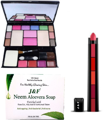 Zailie Best Makeup Kit 6171 With Neem Aloevera Soap & Fab 5 in 1 Red Edition Lipstick