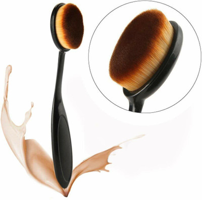 Xester Professional Oval Foundation Eyeliner Blending Cosmetic Brushes Tool (Black)(Pack of 1)