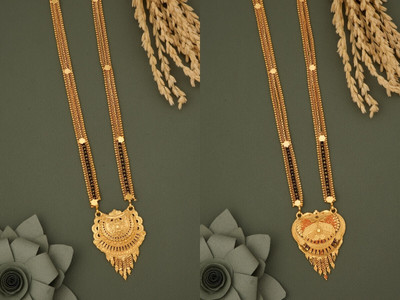 WoyGems Traditional Gold Plated Diamond Mangalsutra for Women Brass Mangalsutra