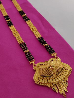 gb creation New Beautiful Trending Brass Gold Pleated Heavy Mangalsutra For Women Brass Mangalsutra