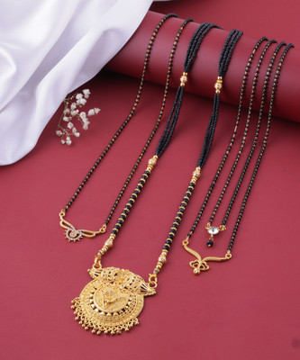 LaChoiceIt Combo of 4 Traditional Daily Wear Mangalsutra for Women and Girls Brass, Alloy Mangalsutra