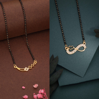 Alasca 2 PCS gold-plated Mangalsutra for Women Brass Mangalsutra