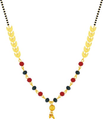 SILVER SHINE Elegant Brass Red&Black Beads Mangalsutra for Women Jewellery Alloy Mangalsutra