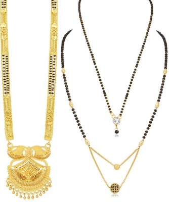 Shostopper Classic Gold Plated Mangalsutra Combo for Women Alloy Mangalsutra