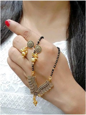 sunhari jewels Alloy Gold-plated Gold Jewellery Set(Pack of 1)