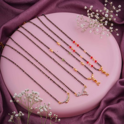 FLAMINGO JEWELS Flamingo Combo Of 4 Mangalsutra For Women Alloy Mangalsutra