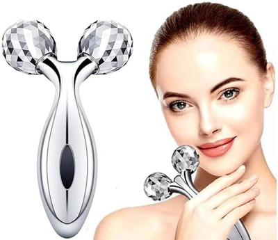 REVATAKG Full Body 3D Roller Massager 360 Rotate Silver Face Shape Massager