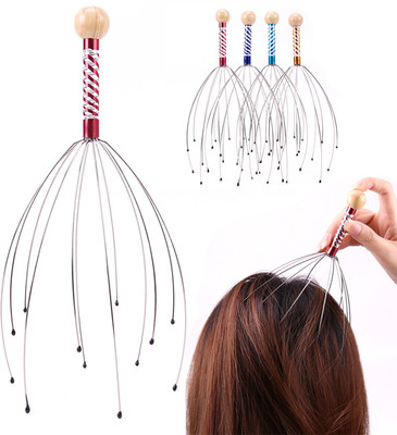 GADGET DEALS Manual Head Hand Held Scalp Massager, Pain Relief And Hair Growth Relax Spa Therapy Dealing Neck Massage Octopus Scalp Stress Massager(Multicolor)