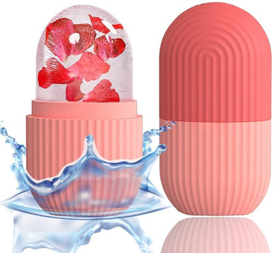 Wrapadore Ice Roller For Face Women skin glowing facial massage leakproof roller Ice Roller For Face Women skin glowing facial massage leakproof roller Massager(pink)