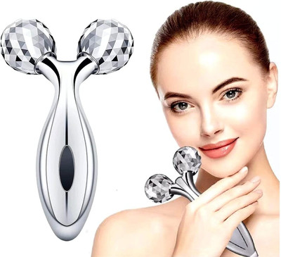 Zovilstore Y Shape Aluminium Microcurrent Face Platinum Roller Y Shape Aluminium Microcurrent Face Platinum Roller Massager(Silver)