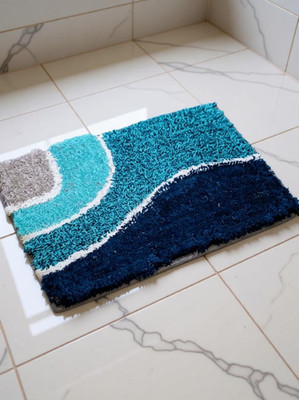 TheCarpet Cotton Floor Mat(Navy Blue, Free)