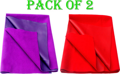 SBTs Cotton Baby Bed Protecting Mat(Purple, Red, Pack of 2, Small)