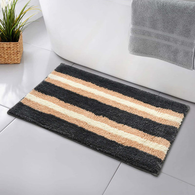 MAA HOME CONCEPT Microfiber, PP (Polypropylene) Bathroom Mat(Grey, Medium)