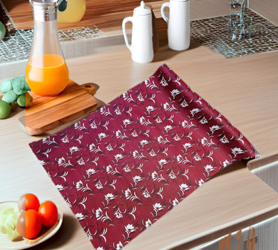 Trendy Rabbit PVC (Polyvinyl Chloride) Drawer Mat(Maroon, Large)