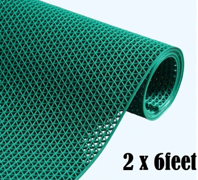 VSTUCART Rubber Bathroom Mat(Green 2 x 6feet, Large)