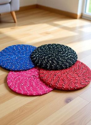 KI HOME Cotton Door Mat(Multicolor, Assorted Mat-Round Shape, Medium)