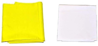 KDM ENTERPRISES Cotton Floor Mat(White & Yellow, Medium, Pack of 2)