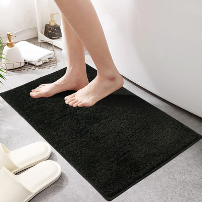 Chhogli Microfiber Door Mat(Black, Medium)