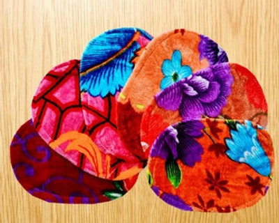 Velvet Floor Mat(Pack of 1 Mat, Orange, Assorted, Medium)