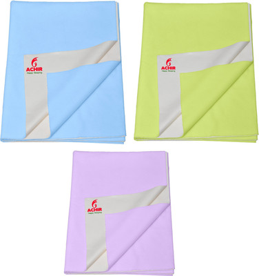 SBTs Cotton Baby Bed Protecting Mat(Sky Blue, Mint Green, Purple, Pack of 3, Medium)