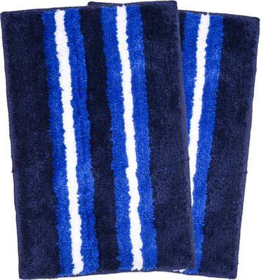 AAZEEM Microfiber Floor Mat(Blue, Free, Pack of 2)