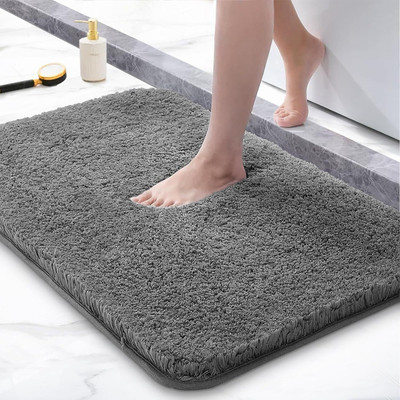 Microfiber Bathroom Mat(Doormat, Floormat - 40x60 cm, Grey, Free)
