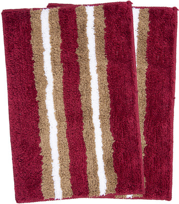 AAZEEM Microfiber Floor Mat(Red, Free, Pack of 2)