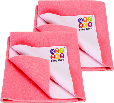BeyBee Cotton Baby Bed Protecting Mat(Salmon Rose, Pack of 2, Small)