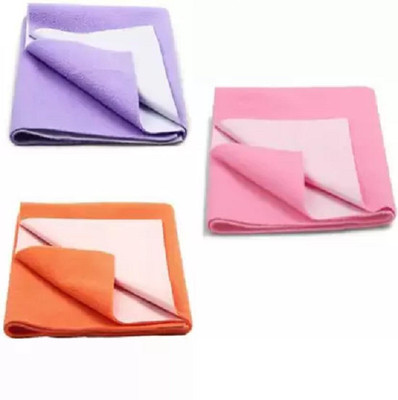 SBTs Cotton Baby Bed Protecting Mat(Orange, Purple, Pink, Pack of 3, Small)
