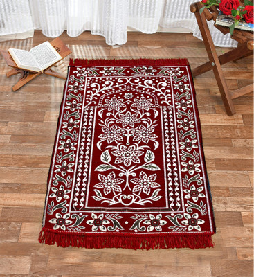 Hometara Cotton Prayer Mat(Red, Medium)