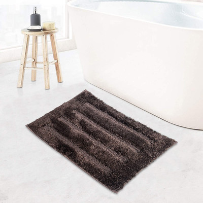 F i Microfiber Door Mat(Chocolate, Small)