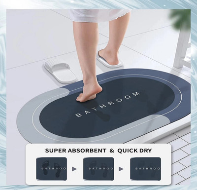 xwipe Rubber Bathroom Mat(Multicolor, Medium)
