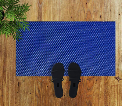 AZWIAN PVC (Polyvinyl Chloride) Bathroom Mat(Blue, Medium)