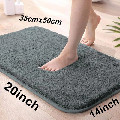 RJVT Microfiber Bathroom Mat(Grey, Medium)