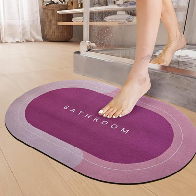 Reena Enterprises Rubber Bathroom Mat(Dark Pink, Soft, Anti-Skid, Water Soaking, Quick Dry for Home, Office, Medium)