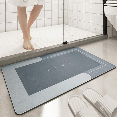 WANQLYN PVC (Polyvinyl Chloride), Rubber Bathroom Mat(Grey, Medium)