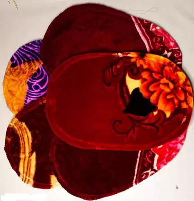 Velvet Door Mat(Pack of 1 Mat, Maroon, Assorted, Medium)