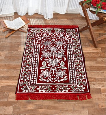 Hometara Cotton Prayer Mat(Maroon, Medium)