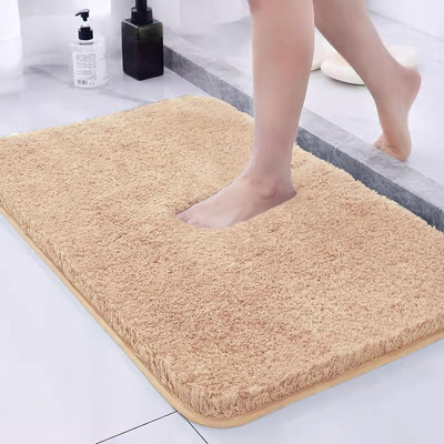 Roseate Microfiber Bathroom Mat(Brown, Medium)