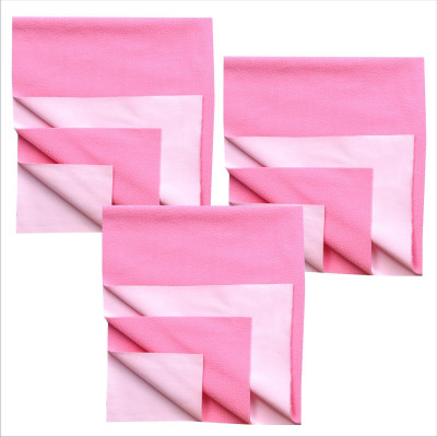 SBTs Polyester Baby Bed Protecting Mat(Pink, Pack of 3, Large)